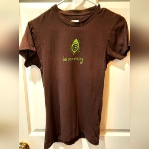 Greenlite Brown Short Sleeve Crew Neck Organic Cotton T-shirt size Small